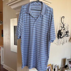 Vineyard Vines Blue and White Striped Polo